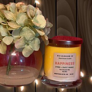 HAPPINESS Sweet Orange & Amber Scented Essential Oils Candle